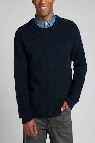 Lee Regular Fit Normal Kesim Bisiklet Yaka İndigo Triko Kazak L83ZDD61 İndigo