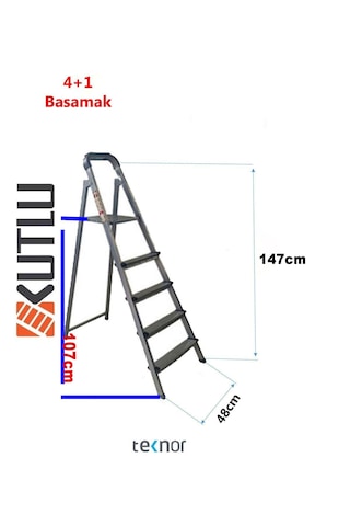 Kutlu Dayanıklı 4+1 Metal Basamaklı Merdiven