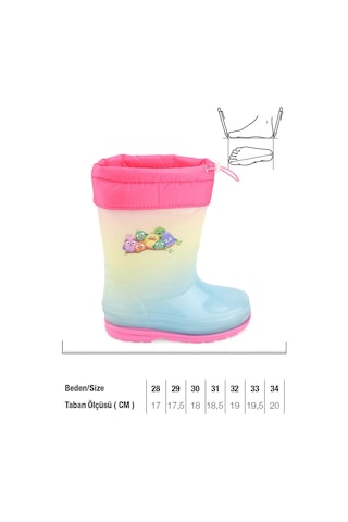 Gezer Kışlık Kız Çocuk Su Geçirmez İçi Sıcak Astarlı Şeffaf Yağmur Çizme Gc2kfm.00675.00.fja.f18 Fuşya