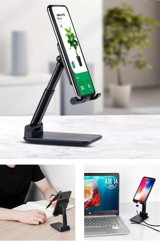 Buffer Siyah Aynalı Cep Telefonu Sabitleyici Telefon Standı