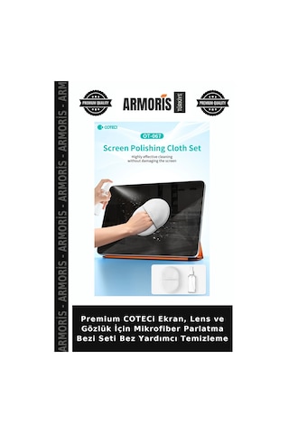 Premium Coteci Ekran, Lens Ve Gözlük İçin Mikrofiber Parlatma Bezi Seti Bez Yardımcı Temizleme