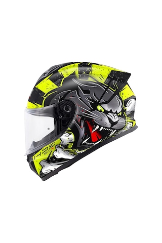 Gıvı 50.x Wıld Mat Siyah-neon Sarı Kask Neon Sarı