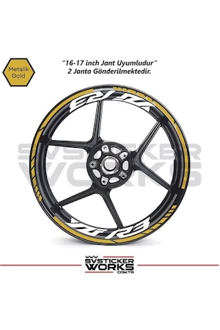 Yamaha Yzf-r3 Yazılı Jant Sticker Dış Ve İç Set Sticker Jant Şeridi Altın 93994986