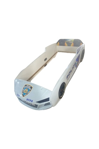 Polis Beyaz Arabalı Yatak V12 Audi Full Ledli Kumandalı Ve Müzikli