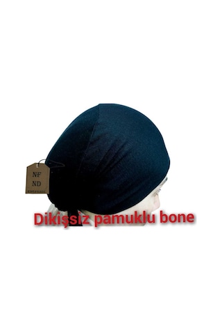 Dikişsiz Bone Düz Fırfırsız İç Bone Tesettür Hijab Siyah Önü Dikişsiz Pamuklu Çok Renkli