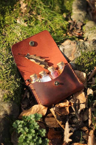 Hi Leather Kişiye İsme Özel Maia Kamp Outdoor Deri Baharatlık Ros Çok Renkli