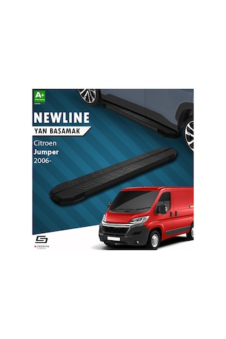 S-dizayn Citroen Jumper 3 Kısa Şase Newline Siyah Yan Basamak 203 Cm 2006-2022 A+ Kalite