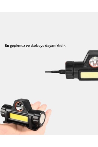 Kamp Ve Doğa İçin Şarjlı Led Baş Feneri - Mıknatıslı, Su Geçirmez
