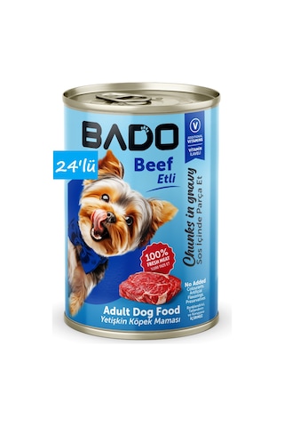 Bado Yetişkin Yaş Köpek Maması Etli 400gr 24'lü