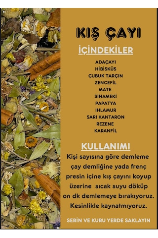 Birinci Sınıf Kış Çayı %100 Doğal El Yapımı, 50gr.