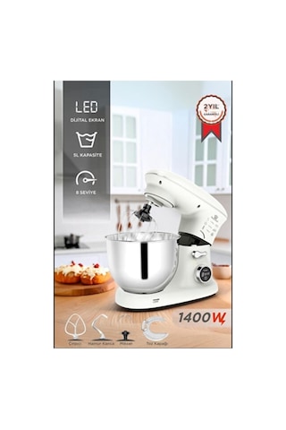 Tastech TMK-1400DT 1400 W Stand Mikser Hamur Yoğurma Makinesi