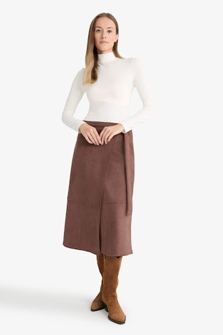 Defacto Wrap Süet Midi Etek G1109ax25aubn539 Kahve