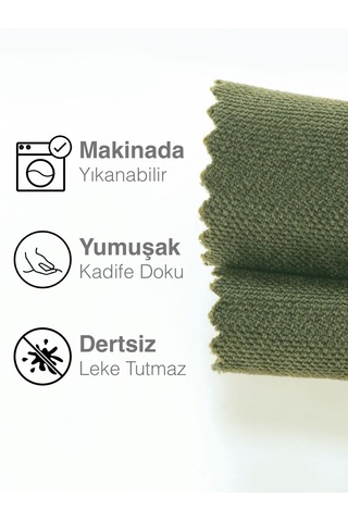 Kadife Dokulu Zeytin Yaprağı Rengi Daily Series Runner 40 X 140 Zeytin Yaprağı