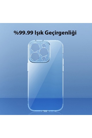 More TR Baseus Simple Case iPhone 14 Pro 6.1 Kamera Korumalı İnce Silikon Şeffaf Kılıf