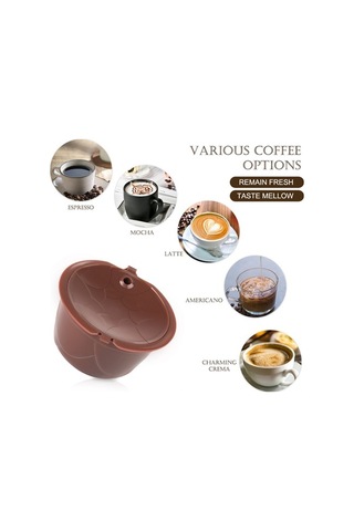 Fastbuy 3 Adet Dolce Gusto Uyumlu Paslanmaz Çelik Kahve Kapsülü - Yeniden Kullanılabilir Kahverengi Diğer Diğer