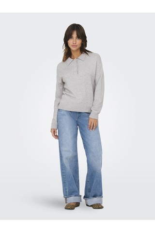 Only Bayan Polo Yaka Sweatshirt 15356689 Gri