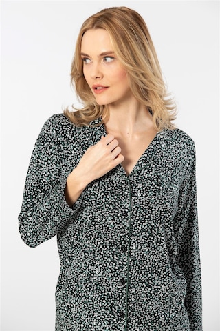 Türen 3379 Kadın Uzun Kollu Gömlek Pijama Takım-yeşil YESIL