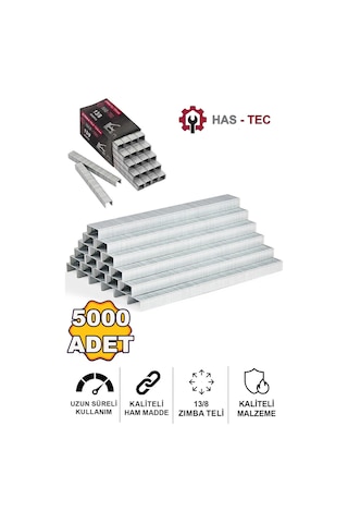 Zımba Teli 13/8 Mm 5000 Adet, Güçlü Ve Dayanıklı Çelik Tel, Profesyonel Zımba Tabancaları İçin