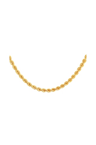 14 Ayar Altın Zincir Kalın Halat Zincir Kolye 45 Cm Uzunluk 4,00 Mm Eni