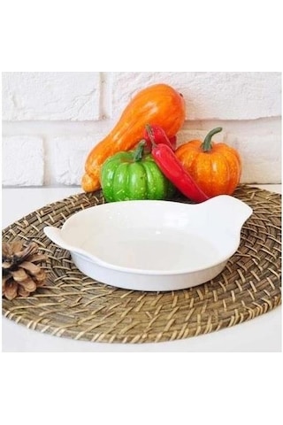 Porland Beyaz Sahan 21cm Ateşe Dayanıklı Porselen Beyaz