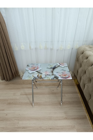 Çanta Zigon Sehpa,4'lü Sehpa, Zigon Sehpa, Camlı Sehpa - Kuş