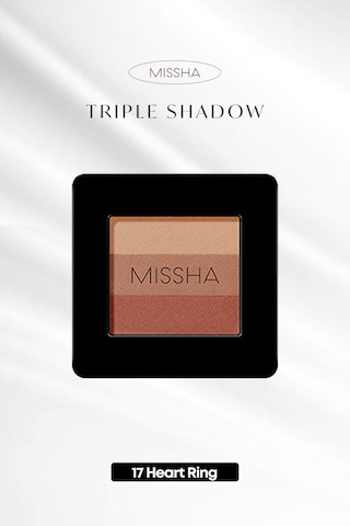 Yumuşak Dokulu, Dökülme Yapmayan 3 Renkli Göz Farı Triple Shadow No.17 Heart Ring 7