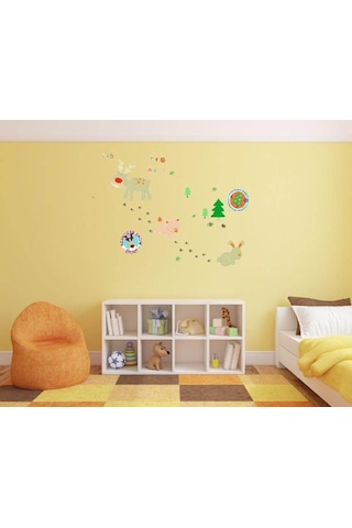 Duvar Süsü Sticker 2 Adet Ormanlı Desenli Pvc 48x33x0,5cm