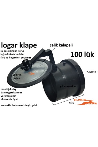 Logar Klapa Çelik Kapak 100 Lük Çekvalf Plastik Rögar Pis Su Klapesi Pratik