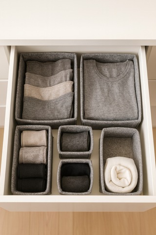 Keçe Çekmece Ve Dolap Düzenleyici Organizer Seti 6 Parça Krem, Çok Amaçlı Düzenleyici Kutular Krem