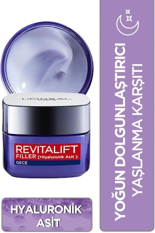 L'Oreal Paris Revitalift Filler Dolgunlaştırıcı Gece Kremi 50 ML