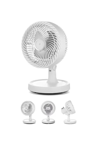 Mini Masaüstü Vantilatör Sessiz Çalışan 2 Kademeli Fan Otomatik Salınımlı