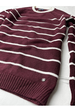 Luxry Bisiklet Yaka Yün Erkek Kazak Bordo