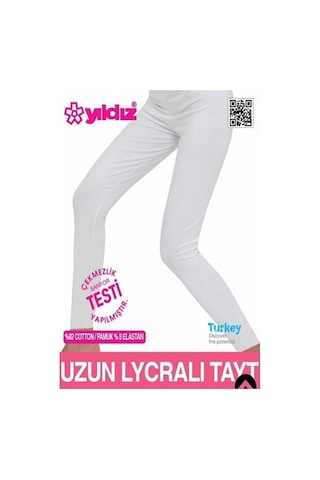 Yıldız 3645 Kadın Likralı Uzun Tayt Beyaz Yıldız 3645 Kadın Likralı Uzun Tayt Beyaz