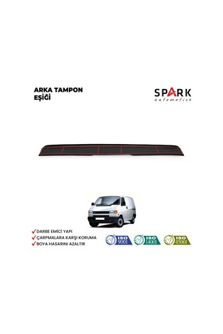 Volkswagen Transporter T4 1995-2003- Yıl Aralığı Uyumlu Arka Tampon Eşiği Parlak Siyah