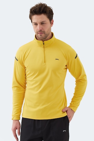 Slazenger Intımate I Erkek Dik Yaka Fermuarlı Sarı Sweatshırt Sarı