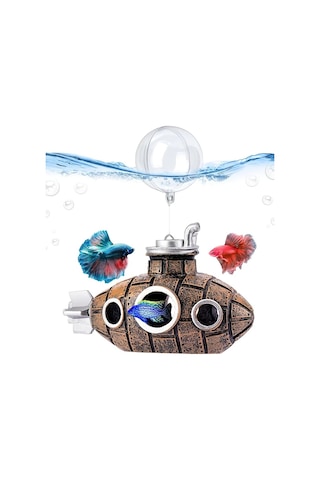 Willowhaven Retro Balık Tankı Dekoru Yüzen Denizaltı Akvaryum Aksesuarı Büyük 4.92 İnç