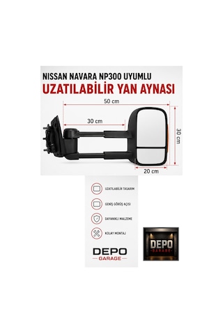 Nissan Navara Np300 Uyumlu Uzatılabilir Yan Ayna Tam Uyumludur
