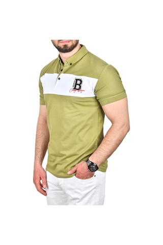 Deepsea Erkek Yeşil Slim Fit Nefes Alan Pamuklu Kumaş Dar Kesim Kıvrılmaz Yaka Polo Yaka Tişört 2503019 Yeşil