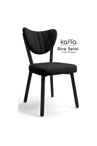 Riva , Modern Mutfak Sandalyesi, Yemek Odası Sandalyesi, Bahçe, Kafe - 2 Adet Siyah Sandalye