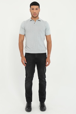 Dufy Erkek Slim Fit Polo Yaka Gri Triko-18919