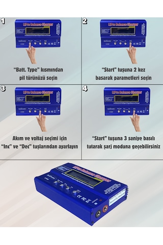 80w Rc Lityum Pil Şarj Cihazı 18650 Lityum Pil Şarj Aleti