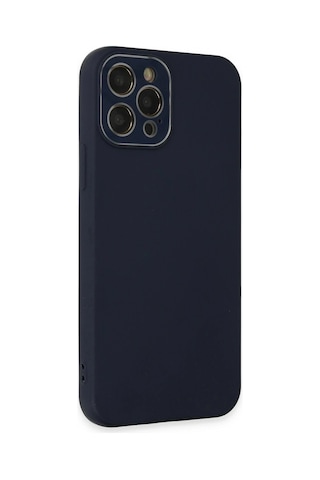 Mey İthalat iPhone Uyumlu 12 Pro Max Kılıf Lansman Glass Kapak - Lacivert