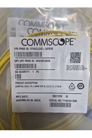 Commscope Fiber Optik Patch Kablo Lc Lc Sm. 3m. Ffwlclc42-jxf010