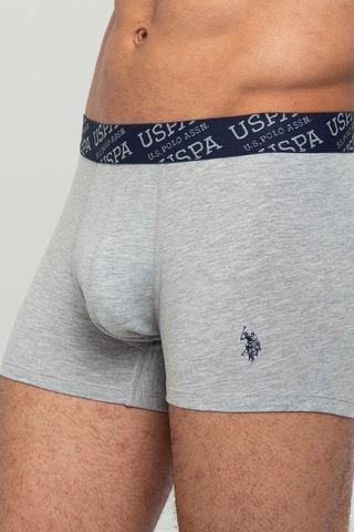 U.S. Polo Assn. Erkek Gri Melanj - Lacivert 2 Li Boxer 80342