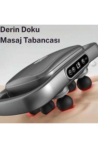 6 Başlıklı Şarjlı Masaj Aleti Derin Doku Kas Rahatlatıcı, Lcd Ekranlı Sessiz Masaj Tabancası