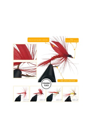 Yuntech01 40 Adet Su Geçirmez Abs Kutulu Orman Balıkçılığı Sünger Seti - Keskin Karbon Çelik İğneler, Farklı Balık İhtiyaçları İçin Uygun