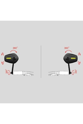 Lexis Flank 104 Universal Gidon Ucu Bağlantılı Bisiklet/e-bike/e-scooter/atv/motosiklet Aynas