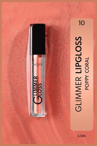 Note Cosmetics Glimmer Gloss Işıltılı Nemlendirici Dudak Parlatıcısı - 10 Poppy Coral