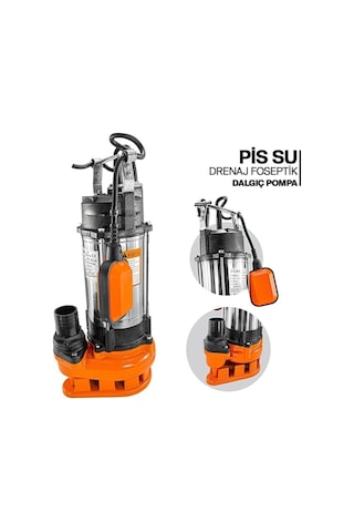 German 1.5 Hp Bakır Sargı Paslanmaz Foseptik Dalgıç Pompa Kirli Su Dalgıç 1.5 Inç