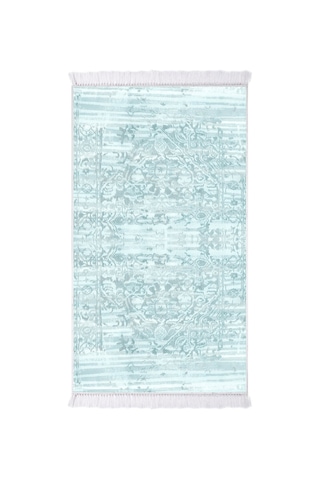 Dekoreko Ipek Halı Dijital Saçaklı 1824 Desen 1 Mavi